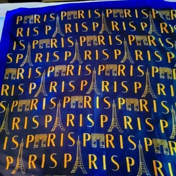 J Mico Sancho  French Fashion Scarf Paris 33"square - Picture 1 of 6